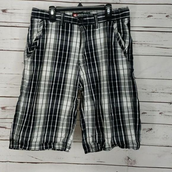 South Pole black checkered plaid‎ size 29 Shorts - Picture 1 of 7
